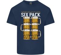 Controlla Il Mio Sei Pack Di Birra Divertente Alcol Uomo Cotone T-Shirt Tee Top