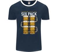 Controlla Il Mio Sei Pack Di Birra Divertente Alcolico Uomo Ringer T-Shirt FotL