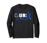 Controlla Il Tuo Supporto Nastro Blu per la consapevolezza del Mese del Cancro al Colon Maglia a Manica