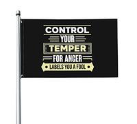 Controlla Il Tuo Temperamento Perché La Rabbia Ti Etichetta Come Uno Sciocco Garden Flag Durevole Bandiere Di Benvenuto Con 2 Occhielli Bandiere Da Giardino Per Patio Interni Fattoria 90X150Cm