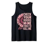 Controlla Le tue Tette Consapevolezza del Cancro al Seno Girasole Warriors Canotta