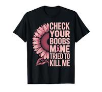 Controlla Le tue Tette Consapevolezza del Cancro al Seno Girasole Warriors Maglietta