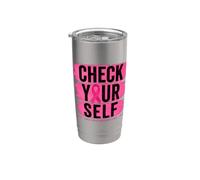 Controlla te stesso nastro rosa consapevolezza del cancro al seno Bicchiere termico in acciaio inox doppia parete
