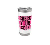 Controlla te stesso nastro rosa consapevolezza del cancro al seno Bicchiere termico in acciaio inox doppia parete