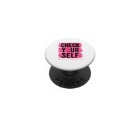 Controlla te stesso nastro rosa consapevolezza del cancro al seno PopSockets PopGrip Adesivo