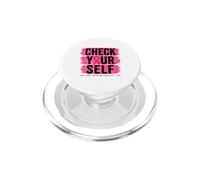 Controlla te stesso nastro rosa consapevolezza del cancro al seno PopSockets PopGrip per MagSafe
