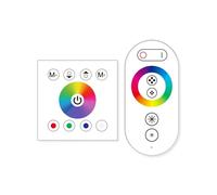 Controller a 86 pannelli, telecomando touch, controller dimmerabile for strisce luminose a LED colorate a bassa tensione da 12-24 V(WM-TC036ARGBW-White)