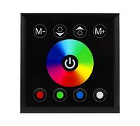 Controller a strisce luminose a LED, controller di dimmezza del pannello touch montato a parete per la notte della striscia leggera a LED che indica lampada DC12V 24V (Nero)