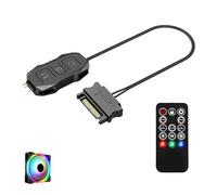 Controller ARGB 5V 3 Pin, Kit Controller Ventole RGB con Telecomando 14 Tasti, Dimmer Regolatore LED RGB per Strisce Luminose e Ventole, Interfaccia SATA per PC Desktop Gaming Case