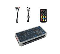 Controller ARGB A 6 Pin per Ventole del Case del Computer, Hub RGB con Interfaccia A 6 Pin e Telecomando Wireless 10+2 per L'Illuminazione