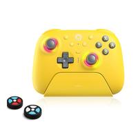 Controller Bluetooth 8Bitdo Ultimate 2 Per Switch 2, Switch, PC Windows, Aggiornamento Joystick TMR, Anello Fuoco RGB, Grilletti Tattili Effetto Hall Commutabili, Vibrazione, L4/R4 Rimappabili, Giallo