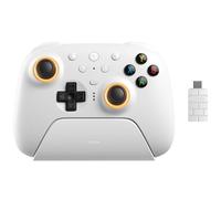 8BitDo Ultimate 2 Bluetooth Controller for Switch & Windows PC, Switch Pro Controller with TMR Joysticks, Switchable Hall Effect/Tactile Triggers, Vibration and Motion Control, RGB Fire Ring, White