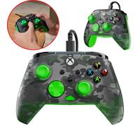 Turtle Beach Rematch Core Camo Nero/Verde - Gamepad cablato - Con licenza per Xbox Series XS, Xbox One e PC - Pulsanti audio, motori Rumble e grilletti a impulsi, cavo da 3 m