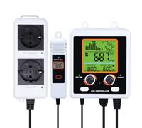 Controller CO2 Controllo Anidride Carbonica Misuratore CO2 Giorno e Notte Sensore NDIR CO2 Funzione di Controllo Doppia con Sensore CO2 a 4.5 metri per Sala di Crescita, Tenda di Crescita, Serra