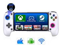 Controller di gioco mobile per iPhone/Android, custodia per telefono wireless, controller da gioco con joystick Hall adatto per Xbox Game Pass, Steam Link, Roblox, Call of Duty e altro, bianco