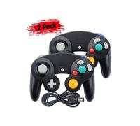 Controller di gioco Nintendo - Confezione da 2 - Nero - Cablato - Compatibile con Wii e GameCube