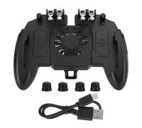 Controller di gioco per cellulari, nuovo funzionamento a sei dita, pulsante grilletto ergonomico per il massimo comfort con mira sensibile e ventola