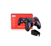 Controller di gioco per PC con joystick wireless T3 X3, supporto Bluetooth BT3.0, per telefono cellulare, tablet, TV Box (nero con supporto)