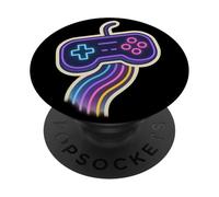 Controller di gioco retrò Synthwave Vaporwave Glow Trails PopSockets PopGrip Adesivo