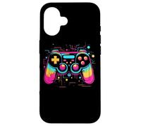 Controller di gioco Retrowave Look Game Art Custodia per iPhone 16