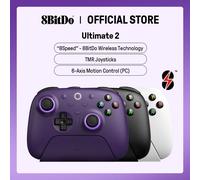 8Bitdo Ultimate 2 Wireless Controller for Windows & Android, Gaming Controller with TMR Joysticks, Switchable Hall Effect/Tactile Triggers, Motion Control, RGB Fire Ring, 8Speed Wireless Tech, Black