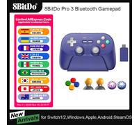 Controller di gioco wireless per gamepad Bluetooth 8BitDo Pro 3 per Switch 1/2, Windows, Apple, con joystick TMR Pulsante sostituibile