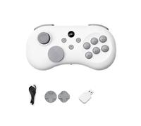 Controller di Gioco Wireless Y04 con Ricevitore per /PC/ per PS4 - Joystick Ad Effetto Hall con Layout A 6 Pulsanti, Gamepad Arcade Bianco