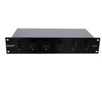 Controller di Volume Stereo Omnitronic PA per 6 Zone, Montaggio su Rack, 5W, Ner
