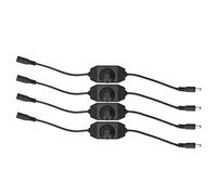 Controller Dimmer LED 12V Stepless Dimming, 4 Pezzi, Nero - Regolazione Facile, Compatibile con LED a Circuito Singolo, Uso Universale