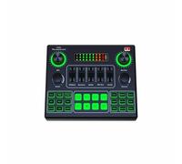 Controller DJ, Leedoar V9SJ Mixer audio portatile professionale Microfono Scheda audio dal vivo Cambia voce Gioco Registrazione trasmissione dal vivo