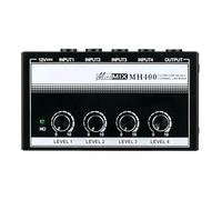 Controller DJ Mixer audio Mixer di linea professionale a 4 canali Controllo volume Mini mixer audio-dio for strumenti musicali Tastiere Bassi Nero