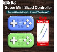 Controller micro 8BitDo compatibile con , gamepad bluetooth tascabile per giochi su telefoni Android, ultra portatile per Raspberry Pi, iOS, iPadOS, MacOS, Windows (solo modalità tastiera), realizzato
