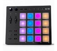Controller MIDI Pad professionale, Beat Maker Machine con 16 Drum Pad e 2 manopole Fader assegnabili, RGB portatile Pad Drum Machine, per la produzione musicale per principianti