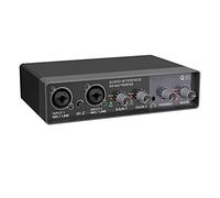Controller mixer DJ Audio Interface Sound Card with Monitor Sound Mixer Electric Guitar For Live Studio Recording Microphone Phantom Power per streaming/podcasting/giochi, telefono, computer