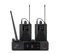 Controller mixer DJ In Ear Monitor Wireless System Single Channel 2 Bodypack UHF 16 Frequency Selectable Perfect for Stage Band Live Show per streaming/podcasting/giochi, telefono, computer