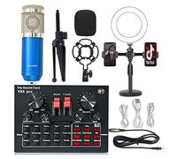 Controller mixer DJ Kit microfono microfono condensatore V8 Scheda audio live BM800 Microfono cellulare cellulare scheda audio universale per streaming/podcasting/giochi, telefono, computer(4)