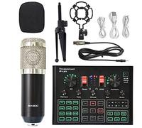 Controller mixer DJ Podcast Equipment Bundle Sound Card Broadcast in diretta set completo di V8 Live Broadcast Set BM800 Microfono per streaming/podcasting/giochi, telefono, computer(14)