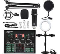 Controller mixer DJ Podcast Equipment Bundle Sound Card Broadcast in diretta set completo di V8 Live Broadcast Set BM800 Microfono per streaming/podcasting/giochi, telefono, computer(11)