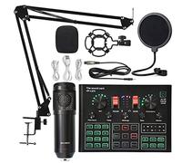 Controller mixer DJ Podcast Equipment Bundle Sound Card Broadcast in diretta set completo di V8 Live Broadcast Set BM800 Microfono per streaming/podcasting/giochi, telefono, computer(2)