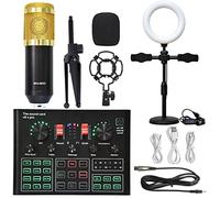 Controller mixer DJ Podcast Equipment Bundle Sound Card Broadcast in diretta set completo di V8 Live Broadcast Set BM800 Microfono per streaming/podcasting/giochi, telefono, computer(4)