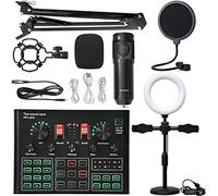 Controller mixer DJ Podcast Equipment Bundle Sound Card Broadcast in diretta set completo di V8 Live Broadcast Set BM800 Microfono per streaming/podcasting/giochi, telefono, computer(8)