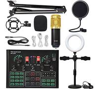 Controller mixer DJ Podcast Equipment Bundle Sound Card Broadcast in diretta set completo di V8 Live Broadcast Set BM800 Microfono per streaming/podcasting/giochi, telefono, computer(7)
