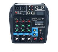 Controller mixer DJ Professional studio 4 Channels Mixer Audio Interface USB Bluetooth Sound Mixing Console 48V Phantom Power Sound Card per streaming/podcasting/giochi, telefono, computer(E-U)
