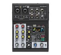Controller mixer DJ Sound Audio Mixer 4 Channels 88 Dsp Effects Mixing Console Smartphone Computer Bluetooth USB Record Play DJ AM-G04A per streaming/podcasting/giochi, telefono, computer(Noir)