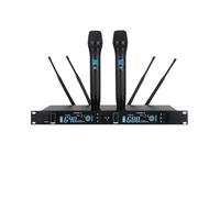 Controller mixer DJ True Diversity 2 Handheld Uhf Wireless Microphone 2 * 100 Channel Selectable Frequency Perfect for Stage Vocal Concert per streaming/podcasting/giochi, telefono, computer