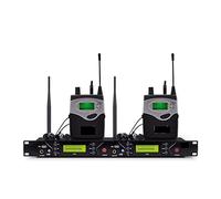 Controller mixer DJ Wireless in Ear Monitor System Professional Stage Prestation In-Ear Monitoring Systems con due ricevitori BodyPack per streaming/podcasting/giochi, telefono, computer