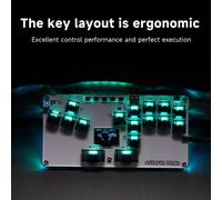 Controller MustFun Mini Leverless Arcade Stick Controller per PC///Switch e Fightstick Arcade Games Nero