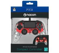 CONTROLLER NACON WIRED PS4 LUMINOSO COMPACT LIGHT EDITION LED ROSSO PAD NUOVO