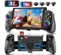 Controller per Switch 2/Switch/OLED con TMR Joystick, Monoblocco Estensibile Joypad Nintendo Switch, Gamepad Sostitutivo Switch Pro con Luci RGB, TURBO Regolabile, Vibrazione, Macro Programmabile