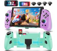 Controller per Switch 2/Switch/OLED con TMR Joystick, Monoblocco Estensibile Joypad Nintendo Switch, Gamepad Sostitutivo Switch Pro con Luci RGB, TURBO Regolabile, Vibrazione, Macro Programmabile